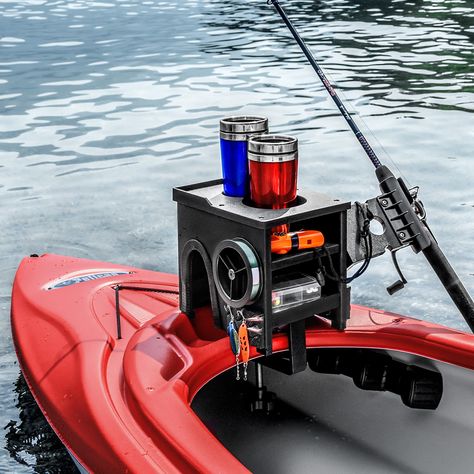 PRICES MAY VARY. BUILT FOR KAYAKS – Kayak Tote Organizer for fishing accessories and equipment clamps to any kayak deck 3” thick or less when used with included Kayak Adapter. ALL-IN-ONE KAYAK ORGANIZER AND STORAGE – Store tackle, fishing gear and boat tools on two shelves. Cup holders keep drinks handy. Lip on outboard side of lid keeps items from falling. CONVENIENT ROD HOLDER - Fishing rod holder can be rotated and locked in place. Mount rod holder arm and optional tool holder arm accessories Kayak Rod Holder, Kayak Fishing Crate, Camper Kayak Rack, Diy Fishing Kayak Mods, Boat Rod Holders, Truck Bed Kayak Rack, Tote Organizer, Sit In Kayak Fishing Mods, Bait Shop