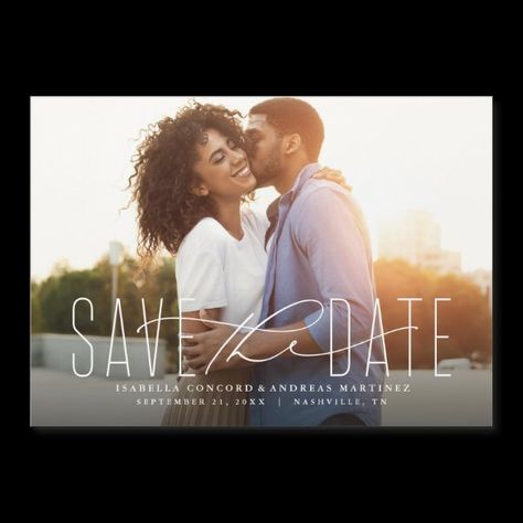 Classic save the date horizontal photo magnet Classic Save The Date, Simple Save The Date, Magnetic Business Cards, Wedding Announcement Cards, Wedding Magnet, Cards Invitation, Save The Date Photos, Simple Invitation, Foil Invitations