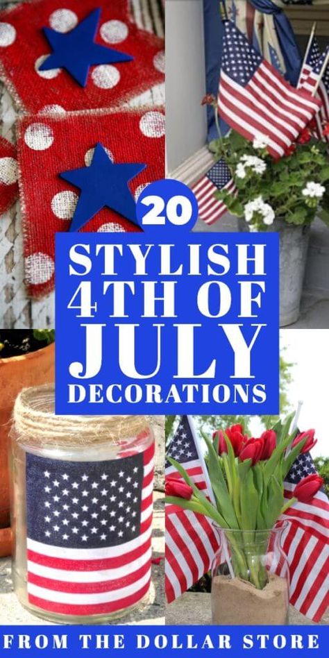 4 Th Of July Decorations, Fourth Of July Crafts For Kids, July Decoration, Patriotic Diy, Blue Centerpieces, Fourth Of July Decorations, 4th July Crafts, Simple Centerpieces, Fourth Of July Decor