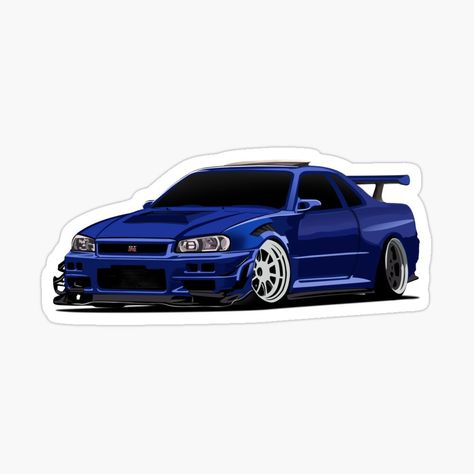 Decorate and personalize laptops, windows, and more Removable, kiss-cut vinyl stickers Super durable and water-resistant 1/8 inch (3.2mm) white border around each design Matte finish Sticker types may be printed and shipped from different locations Nissan Gtr R34, Skyline Gtr R34, Nissan Gtr R35, Gtr R34, Gtr R35, Skyline Gtr, Nissan Gtr, Vinyl Stickers, Car Stickers