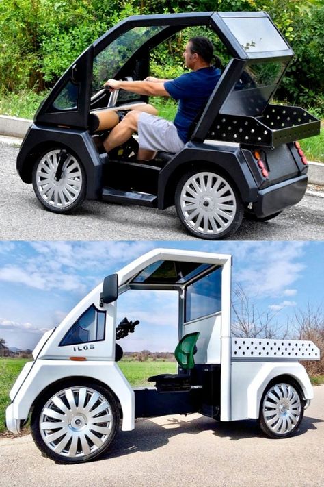 Gloubos e-quadricycles transport people and cargo with pedal and motor power Electric Car Design, Mobility Scooter Accessories, Bicycle Sidecar, Electric Cycle, Bike Cart, Rv Holiday, Wood Bike, Electric Cargo Bike, Tricycle Bike