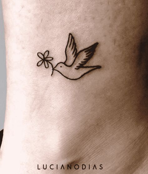 Dove Tattoo Design Images (Dove Ink Design Ideas) Tiny Dove Tattoo, Simple Dove Tattoo, Dove Tattoo Ideas, Christian Wrist Tattoos, Peace Dove Tattoos, Small Dove Tattoos, Envelope Tattoo, Plumeria Tattoo, Tiny Bird Tattoos