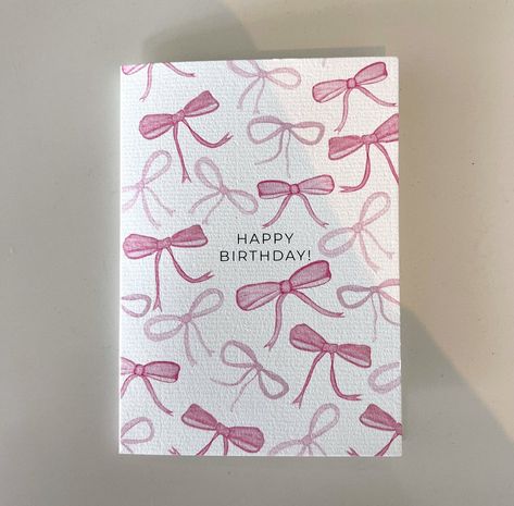 Hand-painted watercolor design, blank inside. Professionally printed and produced in Vancouver, BC. Folded size: 4 1/4 x 5 1/2". Printed on 80lb Bright White Via Laid Cover. Stardream 31 Mica Coated Envelope included.  - Check out our 15 card pack to save on $0.50 per card: https://www.etsy.com/ca/listing/1088375462/15-greeting-cards-of-your-choice - Processing Time:   1 - 2 business days    Shipping Time Estimates: Within British Columbia: 3 - 4 business days* Within Canada: 4 - 5 business days Birthday Card Cover Design, Aesthetic Birthday Greeting Card, Pink Birthday Cards Diy, Printed Greeting Cards, Pink Cards Ideas, Bday Greeting Card, Bday Card Design, Envelope Design Aesthetic, Birthays Card Aesthetic