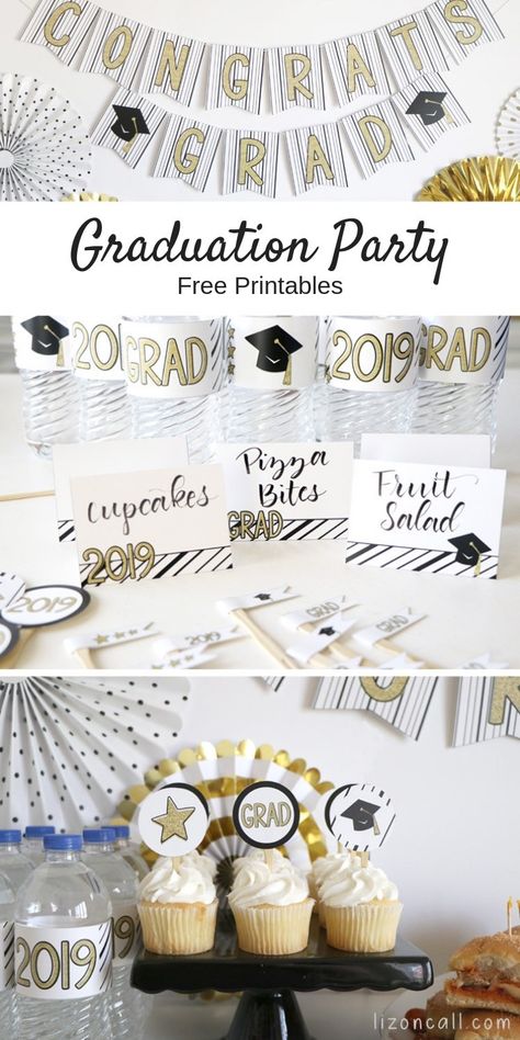 Easy Graduation Party Ideas - Liz on Call Graduation Party At Home, Graduation Party Printables, Graduation Party Table Decorations, Easy Food Ideas, Graduation Party Table, Graduation Printables, Easy Party Decorations, Graduation Party Ideas, Frozen Snack