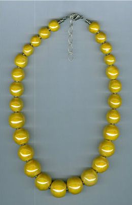 love my Kazuri yellow bead necklace Kazuri Beads, Colour Yellow, Maybe One Day, Bead Necklace, Yellow Color, Kenya, Hair Tutorial, Color Pop, Chain Necklace