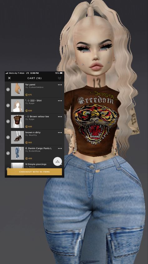 Outfits Ideas Baddie, Imvu Outfits Ideas Baddie, Imvu Heads, Imvu Outfits Ideas, Imvu Clothes, Imvu Fits, Imvu Avi, Imvu Baddie, Dimple Piercing