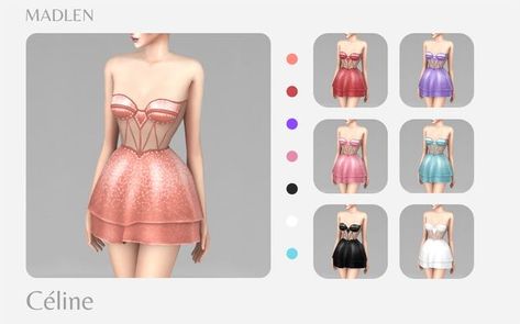 Barbie Sims, Strapless Corset Mini Dress, 3d Clothes, Celine Dress, Sims 4 Traits, Sims 4 Cc Shoes, Sims 4 Mm Cc, Niche Memes, Sims 4 Gameplay