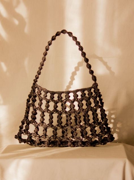 Braided Macrame, Leather Handbags Handmade, Woven Leather Bag, Spain Barcelona, Spring Bags, Slow Fashion Brands, Macrame Knot, Net Bag, Macrame Bag