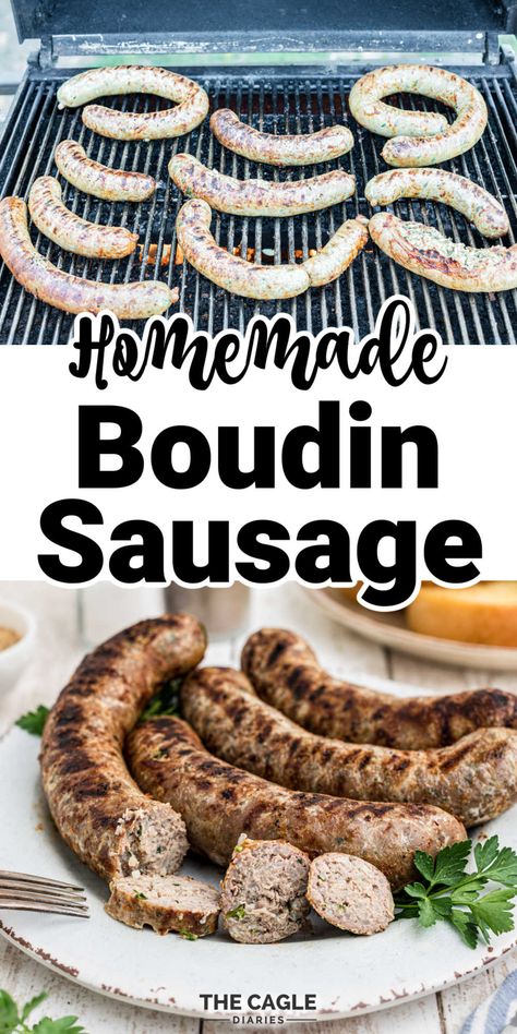 Venison Boudin Recipe, Boudin Sausage Recipe, Cajun Boudin Recipe, Boudin Recipes, Homemade Boudin, How To Cook Boudin, Diy Sausage, Boudin Recipe, Boudain Recipes