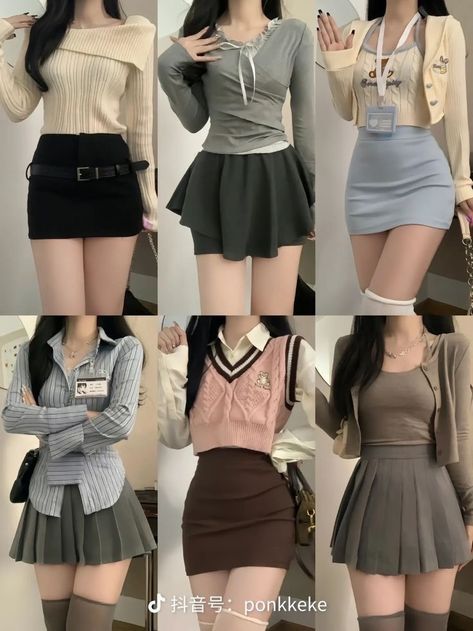 Korean Skirt Outfits, Pick Your Outfit, Korean Casual Outfits, Everyday Fashion Outfits, Kawaii Fashion Outfits, Elegante Casual, Easy Trendy Outfits, Mode Inspo, 가을 패션