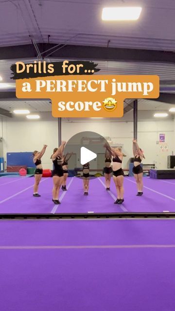 Empire All-Stars Minnesota on Instagram: "Check out some of our AMAZING jump drills that our athletes are working on this summer. The perfect combination of strength and flexibility drills makes the BEST jump sections🤩. Use these to improve and perfect your jumps for the upcoming season, happy training!!💛🖤💛🖤 #season3 #cheer #allstar #jumps #drills #summer #work #empire #stunt #tumble #perfect" Jump Drills For Cheer, Cheer Jumps Stretches, Cheer Jump Drills, Cheer Drills, Cheer Jumps, Cool Cheer Stunts, Cheer Workouts, Gymnastics Equipment, Cheer Coach