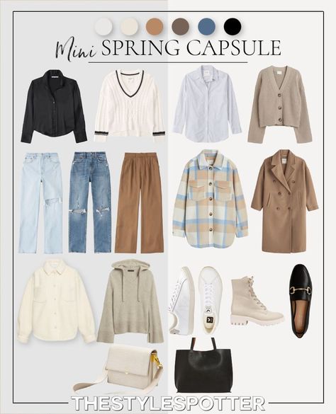 My Spring Capsule Collection: With the warm weather on the rise, it’s time to get those good spring basics ready. I put together my favorite staple tops, pants, coats and more! Shop Capsule Fashion, Travelling Outfit, Hot Outfit Ideas, Everyday Outfits Fall, Spring Basics, Staple Tops, Travel Capsule, Spring Capsule, Minimalist Capsule Wardrobe