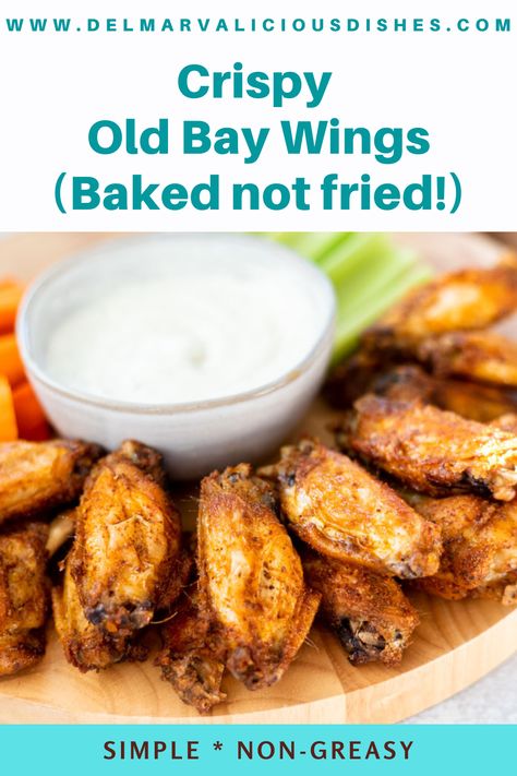 Crispy Old Bay Wings Are Your Perfect Gameday Appetizer! Baked, Not Fried, These Wings Have A Little Spice And A Lot Of Flavor! Honey Old Bay Wings, Wings Oven Baked, Old Bay Chicken Wings, Chicken Wings Oven, Game Day Chicken, Old Bay Chicken, Old Bay Wings, Wings Oven, Oven Chicken Wings