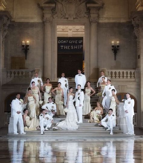 Bridal Party Photos Group Shots, Wedding Photography Poses Family, Naval Academy Wedding, Wedding Party Poses, Group Photoshoot, Wedding Party Photography, Large Bridal Parties, Wedding Photography Bridal Party, Bridal Party Poses