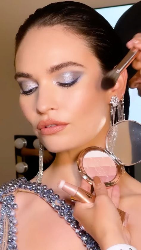 Lily James Makeup, Gilded Glamour, Olivia Culpo, The Met Gala, Lily James, Beauty Inspiration, Ear Cuff, Makeup Looks, Diamond Earrings