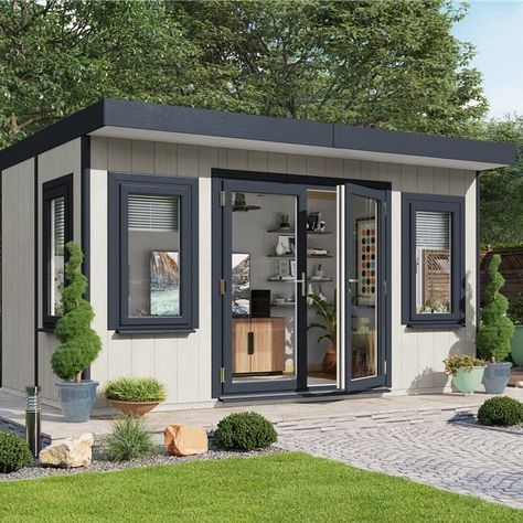 BillyOh Studi Insulated Garden Room Garden Office Ideas, Garden Log Cabins, Insulated Garden Room, Corner Summer House, Garden Pods, Tongue And Groove Panelling, Summer House Garden, Summer Houses, Structural Insulated Panels