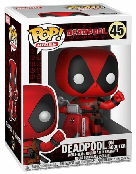 #deadpool #marvel #marvelcomics #spiderman #xmen #avengers #comics #giftidea #bobblehead #funko #funkopop #funkopops #funkofamily #funkocollector #xforce #deadpoolfan #ryanreynolds #weasel #ajax #francis #negasonicteenagewarhead #colossus #yukio #hiwade #hiyukio #dopinder #scooter From Deadpool Parody, Deadpool on Scooter, as a stylized POP vinyl from Funko! Figure stands 3 3/4 inches & comes in a window display box. Collect the entire line of Deadpool Funko Pop! Vinyl’s: Venompool and more... Deadpool Funko Pop, Deadpool Pop, Dead Pool, Funko Pop Marvel, Deadpool Wolverine, Marvel Deadpool, Ms Marvel, Maneki Neko, Super Villains