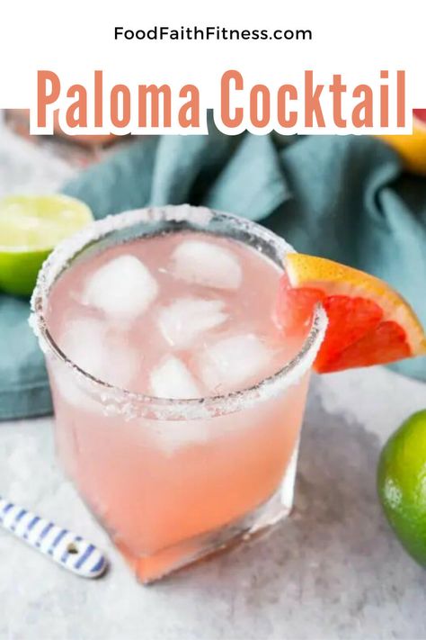 Paloma Cocktail Tequila, Paloma Drink, Cocktail Tequila, Paloma Recipe, Mexican Cocktails, Paloma Cocktail, Mexican Drinks, Fitness Recipes, Flavored Salts