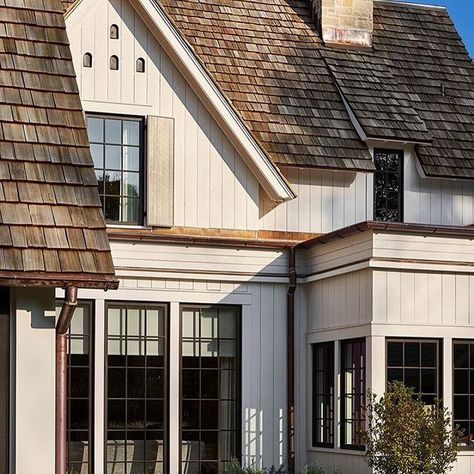 Scout & Nimble (@scoutandnimble) • Instagram photos and videos Gothic Home Exterior, Meadow House, Carpenter Gothic, Cedar Shake Roof, Cedar Shake, Shake Roof, Copper Gutters, Rear Elevation, Cedar Roof