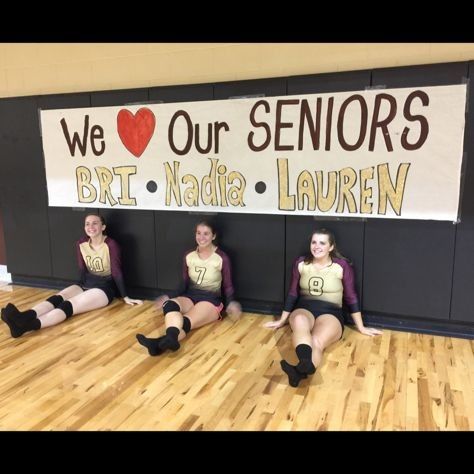 Volleyball Gym Decorations, Senior Board Ideas Volleyball, Senior Night Gym Decorations Volleyball, Senior Night Gym Decorations, Senior Night Decorations Volleyball, Senior Banner Ideas Volleyball, Volleyball Senior Night Decorations, Senior Volleyball Posters, Senior Signs Posters