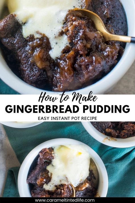 Gingerbread Pudding Cake, Gingerbread Pudding, Steamed Pudding Recipe, Pudding Cake Recipe, Instant Pot Recipe, Cake Easy, Holiday Dessert, Easy Instant Pot Recipes, Pudding Cake