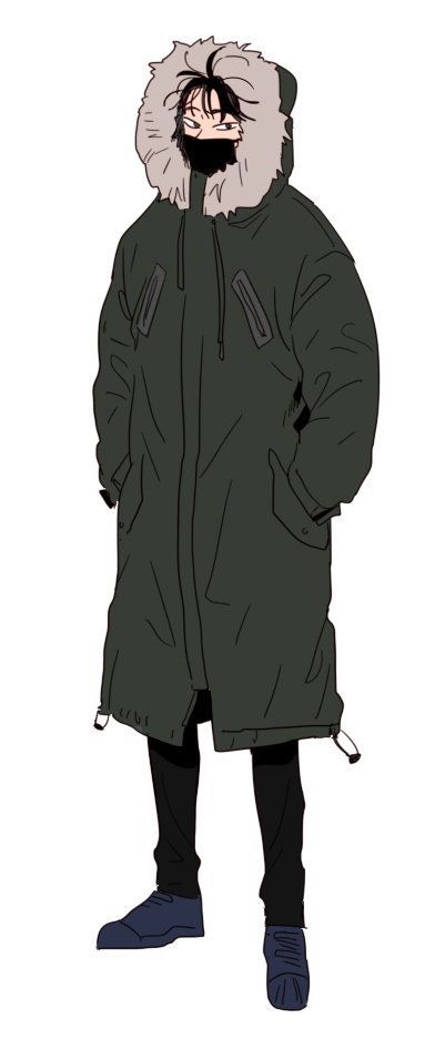 Winter Jacket Reference, Hoodie Guy Drawing, Puff Jacket Drawing, Puffy Jacket Drawing Reference, Winter Outfits Drawing Male, Hooded Character Design Male, How To Draw A Coat, Hoodie Art Reference, Puffy Jacket Drawing