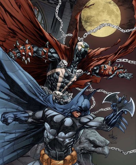 Spawn & batman Jonny Rotten, Rogue Comics, Spawn Comics, Univers Dc, Comic Book Artwork, Batman Wallpaper, Dc Comics Superheroes, Batman Comic Art, Diet Exercise