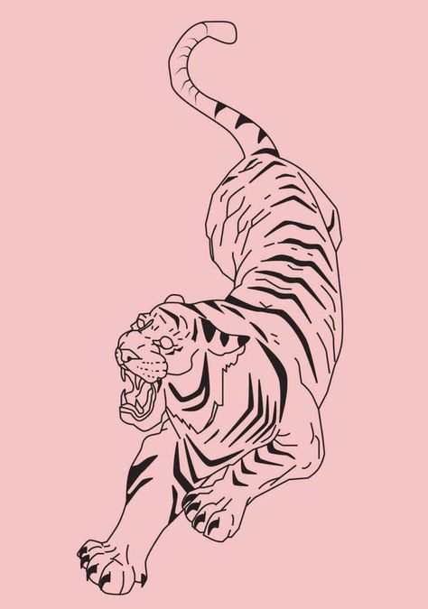 Pink Aesthetic Wall Art, Art Pink Aesthetic, Pink Tiger, Bedroom Wall Collage, Aesthetic Wall Art, Wall Art Pink, Picture Collage Wall, Pastel Pink Aesthetic, Tattoo Flash Art