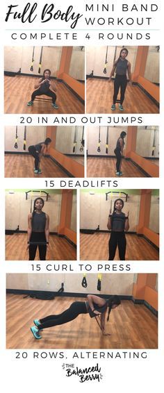 This Full Body Mini Band Workout will give you a full body burn with four simple moves! Mini Band Workout, Resistant Band Workouts, Fitness Studio Training, Fitness Hacks, Gym Antrenmanları, Resistance Band Workout, Resistance Band Exercises, Yoga Routine, Band Workout