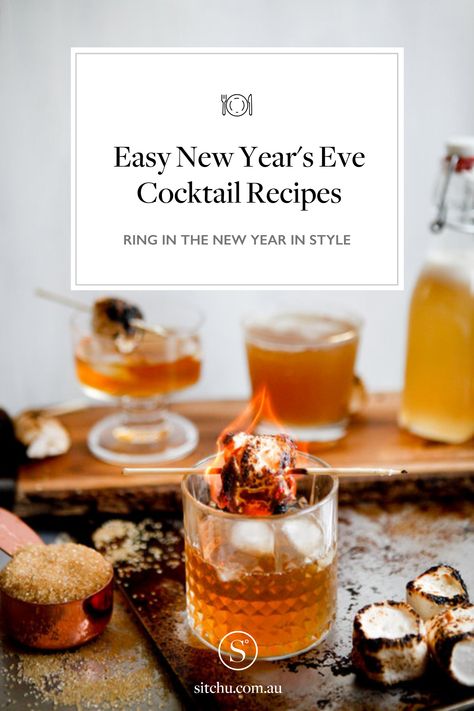 New Years Whiskey Cocktails, New Year’s Eve Cocktails, New Years Cocktail Recipes, Hot Cocktail Recipes, Chanukah Cocktails, New Years Eve Cocktails, Simple Cocktail Recipes, Winter Cocktail Recipes, Recipes Winter