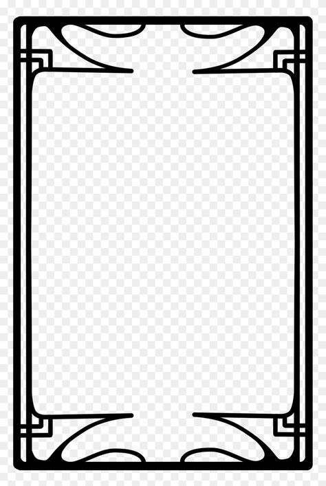 Tarot Card Template, Art Nouveau Border, Nouveau Border, Art Deco Logo, Character Sheet Template, Game Card Design, Art Nouveau Illustration, Simple Frame, Border Png