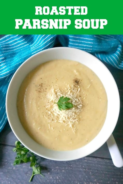 Roasted Parsnip Soup, Parsnip Recipes Soup, Parsnip Soup Recipes, Parsnip Recipes, Soup Maker Recipes, Roasted Parsnips, Parsnip Soup, Dairy Free Soup, Comforting Soup