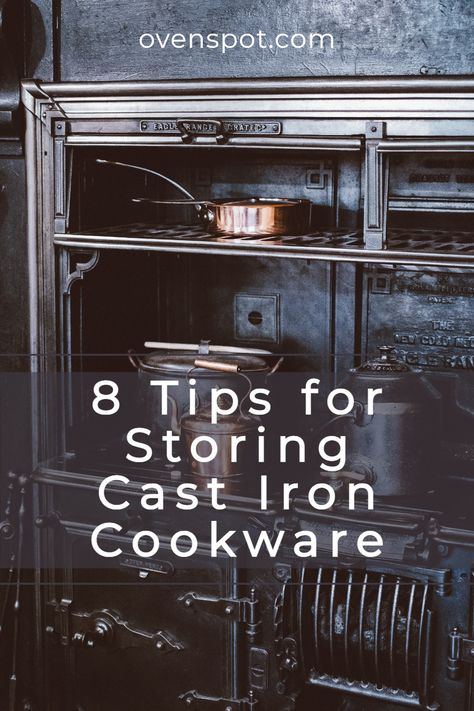 Dutch Oven Storage Rack, How To Store Cast Iron Cookware, How To Store Cast Iron, How To Store Cast Iron Skillets, Storing Cast Iron Cookware, Storing Cast Iron, Cast Iron Storage Ideas, Cast Iron Cookware Display, Cast Iron Storage