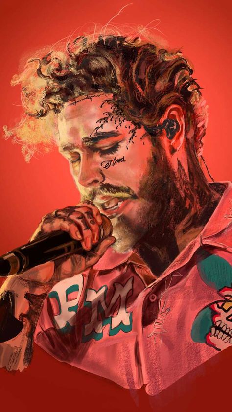 Post Malone Wallpaper Post Malone Fan Art, Post Malone Wallpaper Iphone, Post Malone Painting, Post Malone Guitar, Post Malone Drawing, Rnb Wallpaper, Post Malone Art, Wallpaper Iphone Hd, Post Malone Lyrics