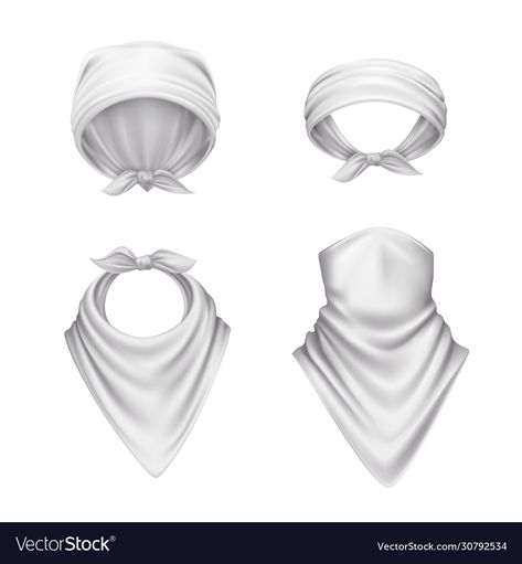 Bandana Drawing Reference, Bandana Illustration, Bandana On Head, Scarf Illustration, Bandana Folding, Scarf Drawing, Illustration Poses, Draw Tutorial, Fashion Illustration Poses