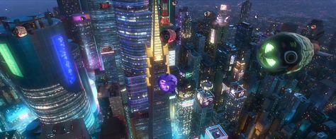 San Fransokyo - DisneyWiki San Fransokyo, New Retro Wave, Cyberpunk City, Walt Disney Animation, Walt Disney Animation Studios, Matching Wallpaper, Futuristic City, Hero 6, Future City