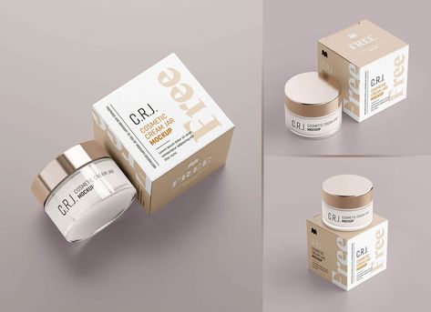 Face Cream Packaging Design, Cream Box Packaging, Honey Moisturizer, Cream Packaging Design, Skincare Package, Glossier Cosmetics, Cosmetics Mockup, Jar Mockup, Wellness Clinic