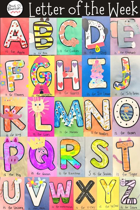 Alphabet Art For Kindergarten, Sped Crafts Special Education, Letter Recognition Crafts, Alphabet Review Crafts Preschool, Letter A Crafts For Two Year Olds, Letter Of The Week Activities Kindergarten, Letter Activities For Two Year Olds, Letter Wall Preschool, Pre K Letter Crafts