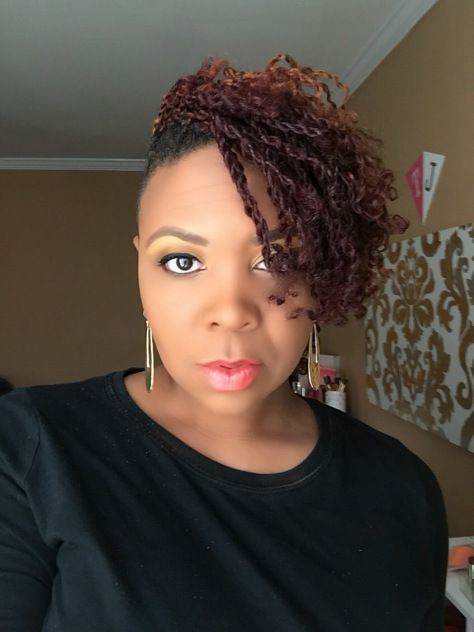 My Go To Protective Style | TJ Luvs Being Natural Black Hair Types, Marley Braids, Shaved Side, Braids With Shaved Sides, Short Natural Hair, Shaved Side Hairstyles, Shaved Hair Designs, Tapered Natural Hair, Natural Hair Cuts