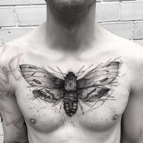 Moth Tattoo Men, Berlin Tattoo, Insect Tattoo, Moth Tattoo, Guitar Art, Blackwork, Moth, Watercolor Tattoo, Tattoos For Guys