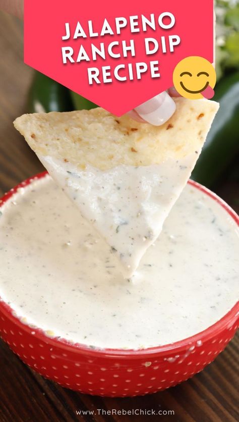 Perfect for parties or for movie night! Jalapeno Ranch Dip, Jalapeño Ranch Dip, Ranch Dip Recipe, Dip Sauce, Dip Recipes Easy, Ranch Dip, Snack Dip, Yummy Dips, Dip Recipe