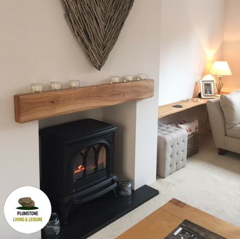 Beam Fireplace Mantle, Empty Fireplace Ideas, Lounge Fireplace, Oak Beam Fireplace, Beam Mantle, Farrow And Ball Living Room, Beam Fireplace, Log Burner Living Room, Oak Mantle