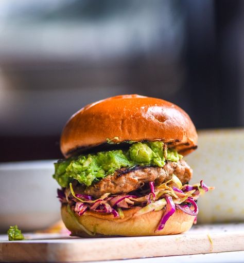 Chipotle Turkey Burger, Chipotle Slaw, Guacamole Burger, Creamy Guacamole, Chipotle In Adobo Sauce, Honey Chipotle, Chipotle Sauce, Summer Cooking, Turkey Burger