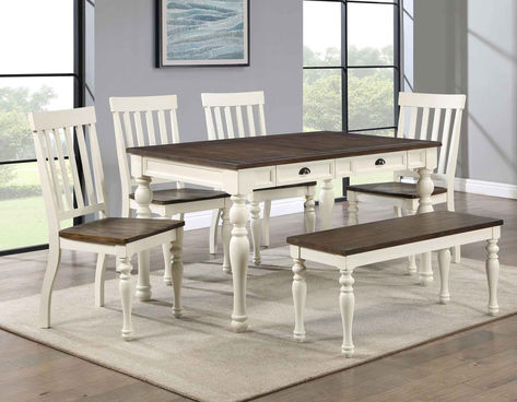 The Joanna 6-Piece Dining Set by Steve Silver offers the choice of two different finishes. No matter which you choose, this charming collection will add farmhouse flair to your dining room!
♦️ Truly Local 
♦️ 5-Star Reviews
♦️ Assembly & Set Up Available
♦️ Package Discounts 
♦️ Moving Specials 

#furniture #FurnitureSale #DiscountFurniture #DiningRoom #ShopLocal #DFW #Dallas #DallasTX #FortWorth #Texas Steve Silver Furniture, Farmhouse Chairs, Bar Stool Chairs, Farmhouse Dining Table, Dining Room Set, Mocha Brown, Farmhouse Dining, Farmhouse Chic, Farmhouse Design