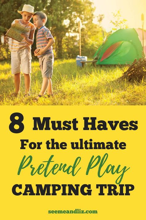 These pretend play camping toys for kids are perfect for hands on learning! Click to find out what they are and what make's them so great! #pretend #toys #creativity #learningthroughplay #preschool #kindergarten #ECE Pretend Camping, Play Preschool, Camping Toys, Preschool Learning Toys, Unstructured Play, Play Based Learning Activities, Awesome Toys, Play Pretend, Screen Free Activities