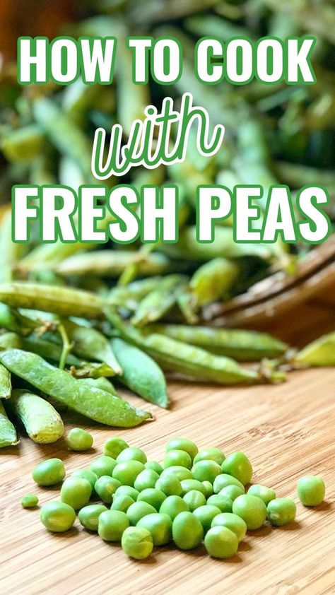 Fresh garden peas are the quintessential summertime vegetable. Find some great tips on how to use fresh garden peas for cooking, including recipes that will add an interesting flavor to any meal. Preserving Peas, Vegan Homesteading, Fresh Pea Recipes, Freeze Vegetables, Canning Garden, Freezing Veggies, Snow Peas Recipe, Green Peas Recipes, Garden Peas