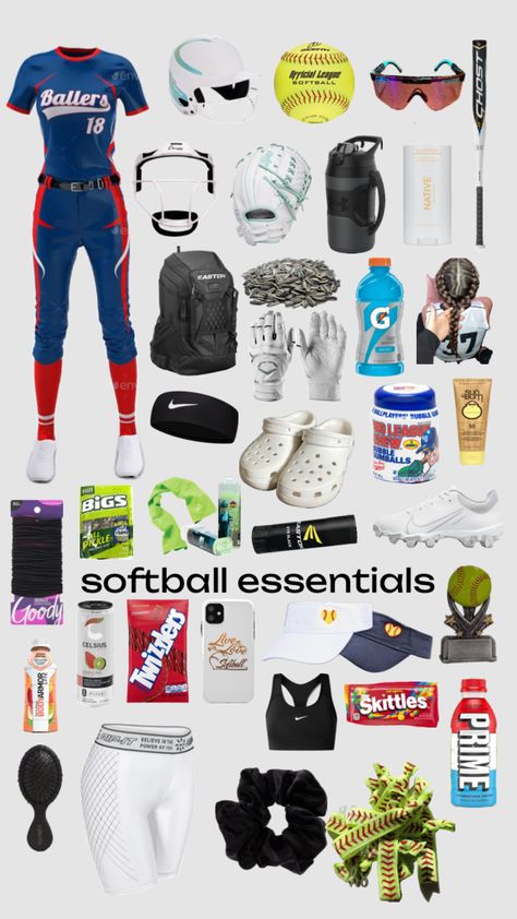 Softball Things You Need, What To Keep In Your Softball Bag, Softball Tryouts Outfit, Softball Tournament Packing List, Softball Needs, Softball Bag Essentials, Softball Tournament Must Haves, Softball Must Haves, Baseball Must Haves