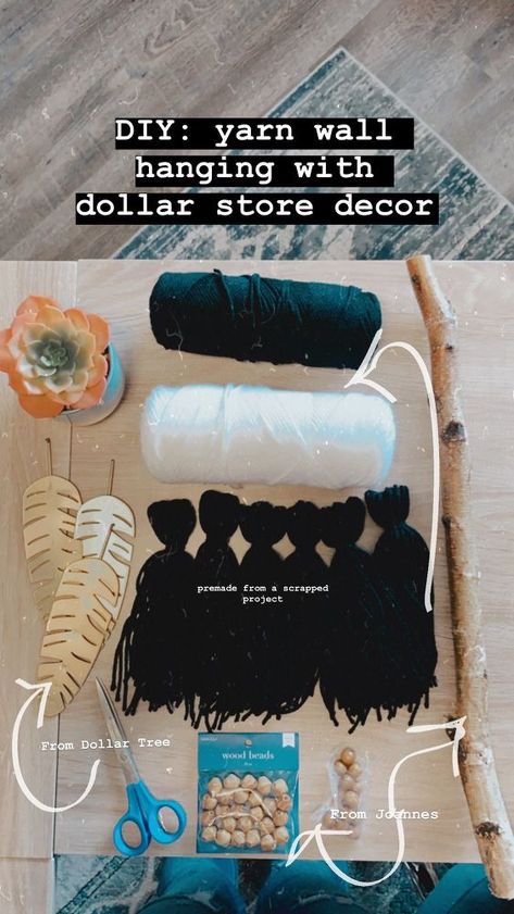 Diy Boho Wall Decor, Bohemian Bedrooms, Tassel Wall Hang, Room On A Budget, Diy Concrete Planters, How To Make Tassels, Cork Diy, Yarn Wall, Macrame Wall Decor