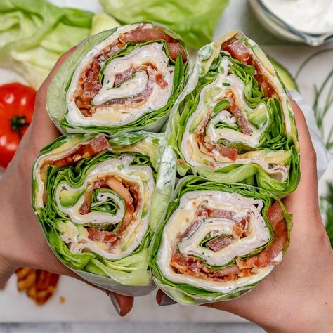 Ranch Chicken Club Lettuce Roll-Ups for Clean Eats! | Clean Food Crush Bunless Burgers, Deli Style Sandwiches, Chicken Club, Lettuce Wrap, Clean Food Crush, Healthier Food, Food Crush, Healthy Lunches, Summer Rolls