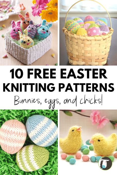 Easter Knitting Patterns, Knitted Easter Crafts, Easter Knitting, Rabbit Knitting Pattern, Bunny Knitting Pattern, Small Knitting Projects, Knitted Toys Free Patterns, Easter Egg Ornaments, Holiday Knits